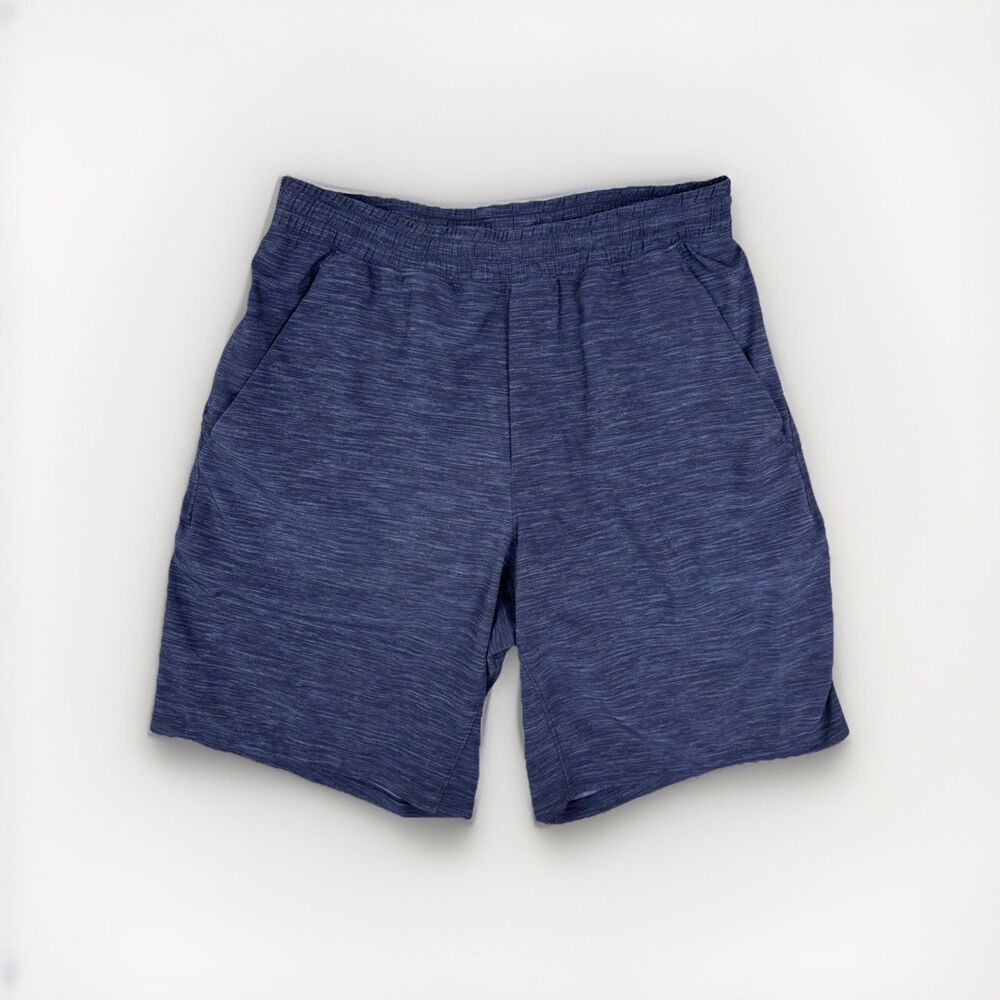 Lululemon Men Blue Med T.H.E Shorts Lined 9” Inseam Gym Performance